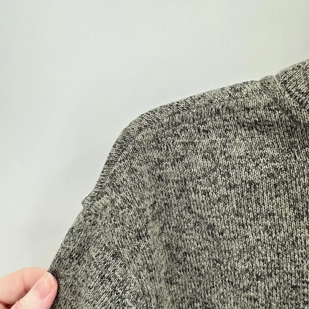 Eddie Bauer Radiator Sweater Mens L Gray Green Fleece Mock Neck Outdoor‎ Hiking